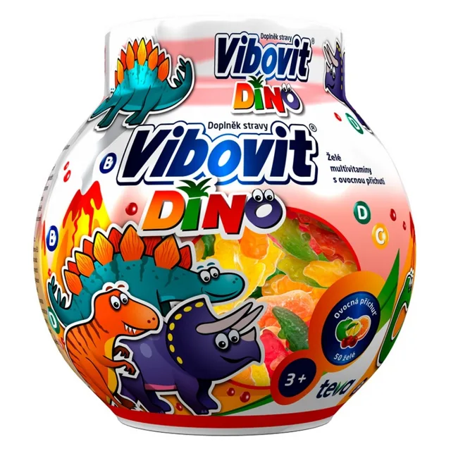 VIBOVIT Dino želé multivitamíny s ovocnou příchutí 50 kusů