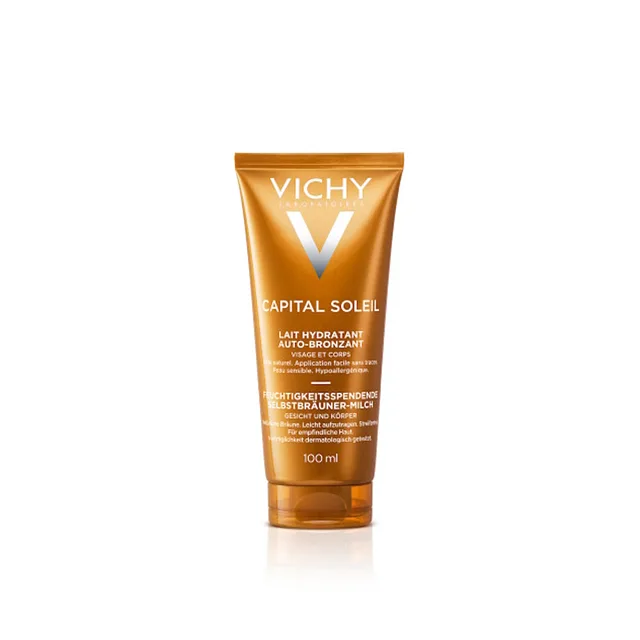 VICHY Capital Soleil Hydratační samoopalovací mléko na obličej a tělo 100 ml