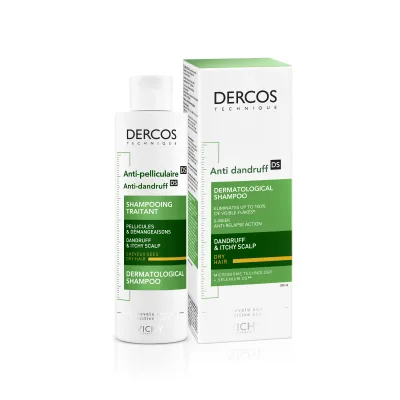 VICHY DERCOS Šampon lupy suché vlasy 200ml