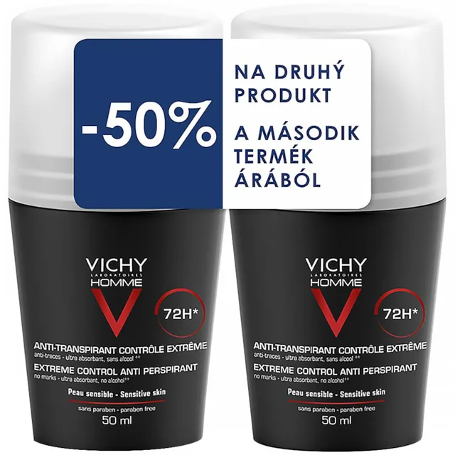 Vichy Homme Antiperspirant Roll-on 2x50ml