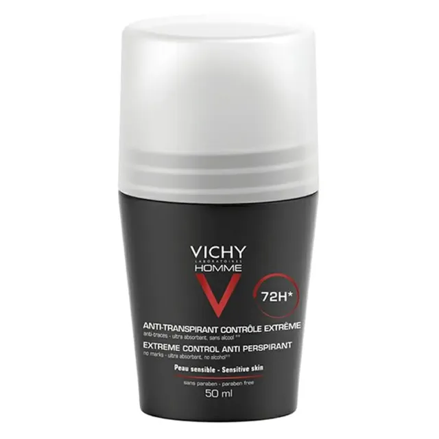 Vichy Homme Deodorant deodorant roll-on proti bílým a žlutým skvrnám 48h 50 ml