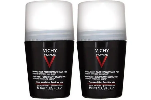 Vichy Sada kuličkových deodorantů pro citlivou pokožku Homme 72H (Deodorant Anti-Transpirant) 2 x 50 ml