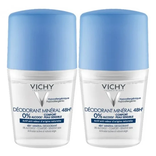 Vichy Sada minerálních kuličkových deodorantů (Mineral Deodorant) 2 x 50 ml