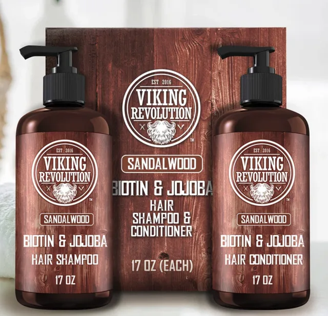 Viking Sandalwood Biotin&Jojoba Sada šamponu a kondicionéru 2 x 500 ml-bez krabice