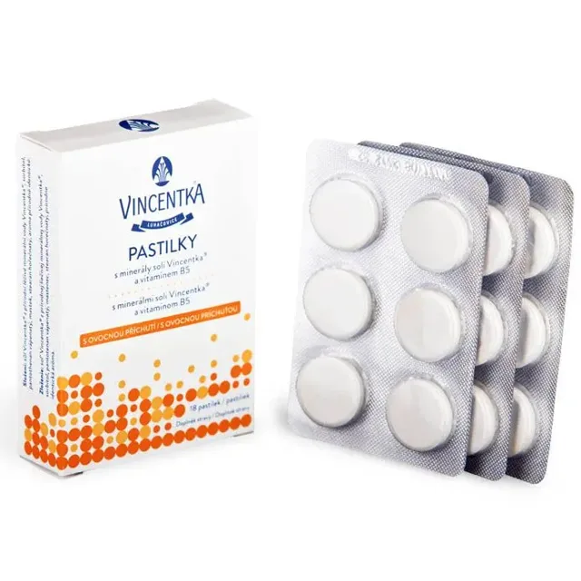 Vincentka Osvěžující ovocné pastilky 18 ks
