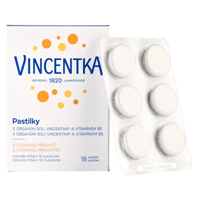 VINCENTKA Pastilky ovocné 18 pastilek