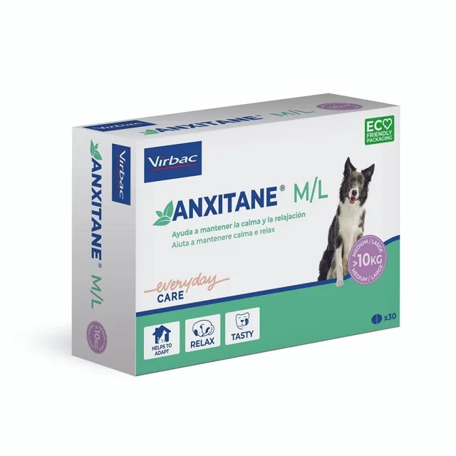 VIRBAC Anxitane ochucené tablety pro psy a kočky se zklidňujícím účinkem M/L 30