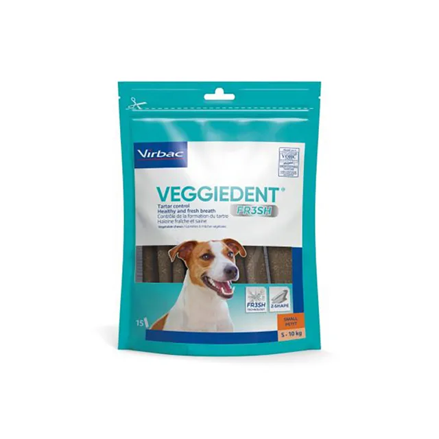 Virbac VEGGIEDENT Fresh pro psy - 15 x 17 g S pro malé psy (5-10 kg)