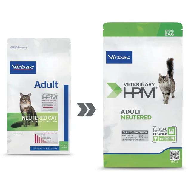 Virbac Veterinary HPM Adult Neutered Cat - Výhodné balení: 2 x 12 kg