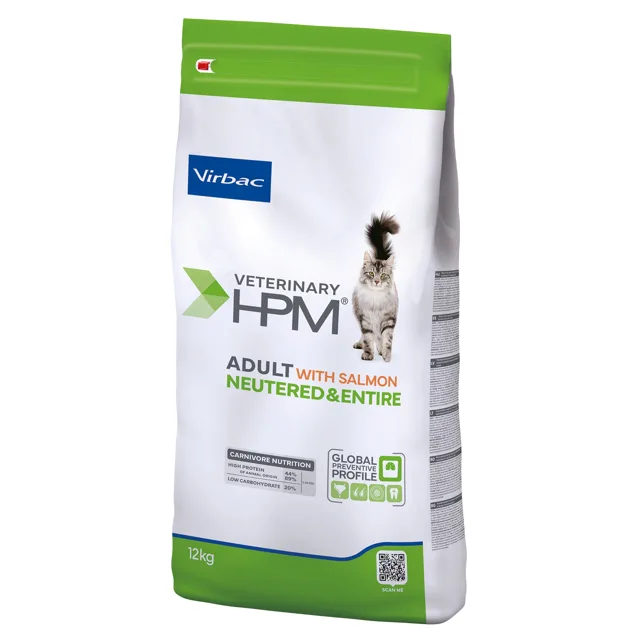 Virbac Veterinary HPM Adult Salmon Neutered & Entire Cat - 12 kg