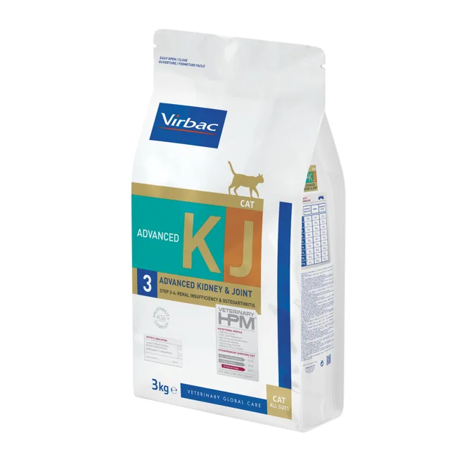 Virbac Veterinary HPM Cat Advanced Kidney & Joint Support KJ3 - Sparpaket: 2 x 3 kg