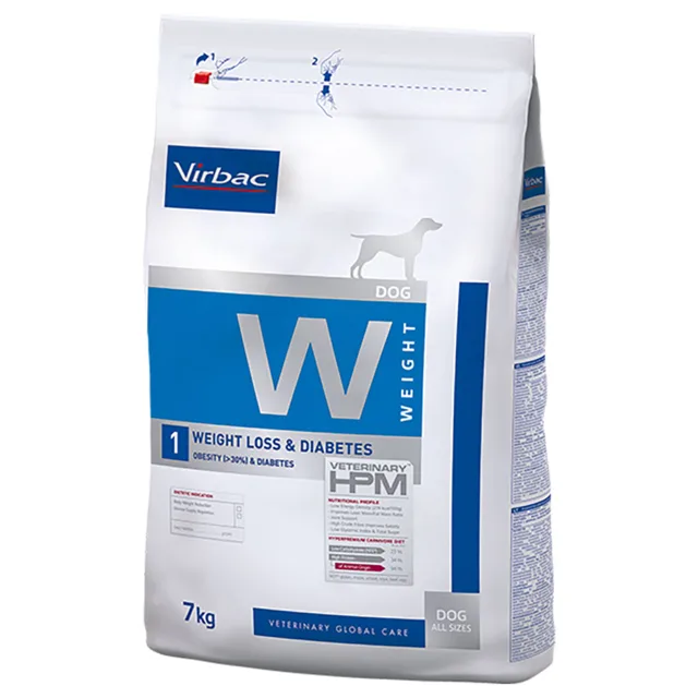 Virbac Veterinary HPM Dog Weight Loss & Diabetes W1 - Výhodné balení: 2 x 12 kg