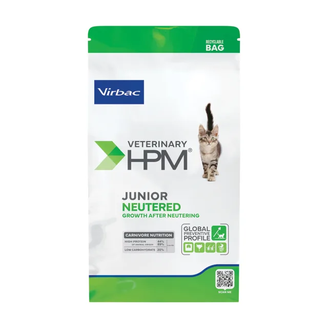Virbac Veterinary HPM Junior Neutered Cat - 3 kg