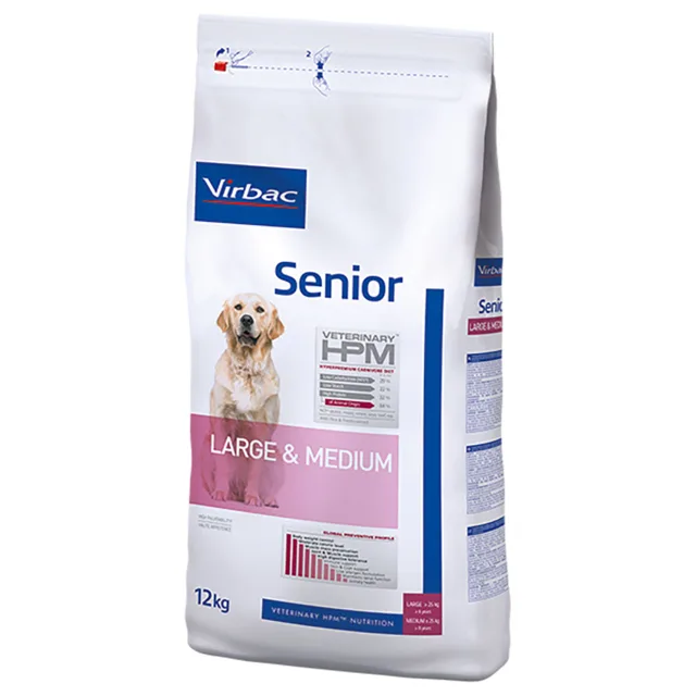Virbac Veterinary HPM Senior Dog Large & Medium - Výhodné balení: 2 x 12 kg