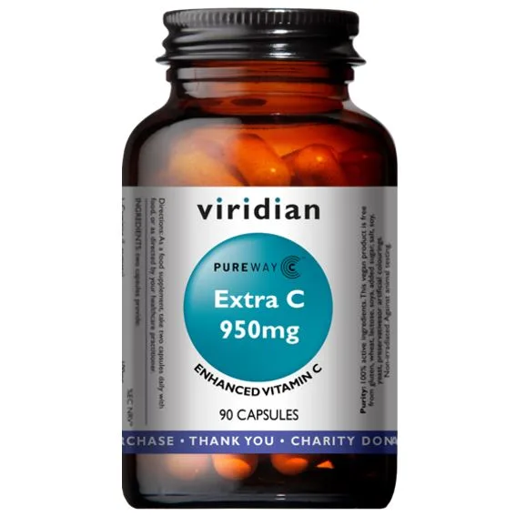 Viridian Extra C 950 mg (Vitamín C), 90 kapslí