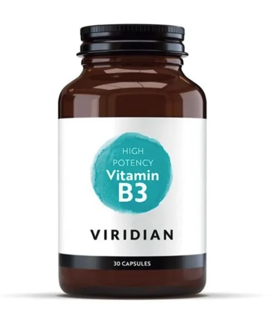 Viridian High Potency Vitamin B3, 30 kapslí