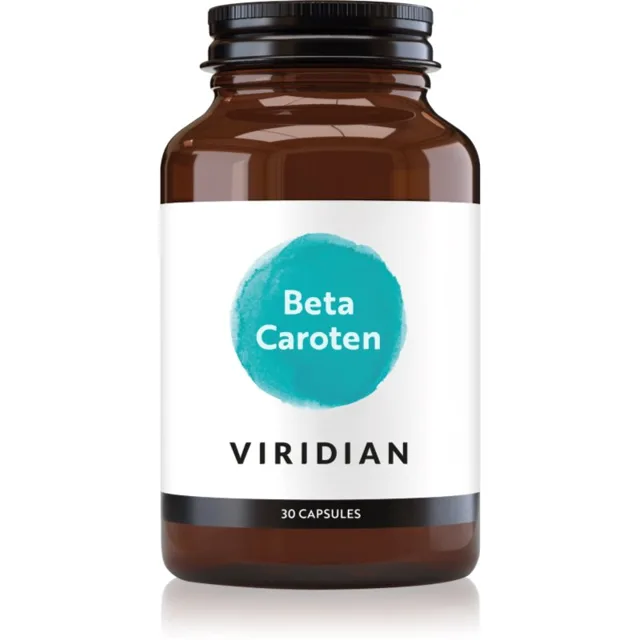 Viridian Nutrition Beta Carotene kapsle k udržování normálního stavu vlasů, pokožky a sliznic 30 cps