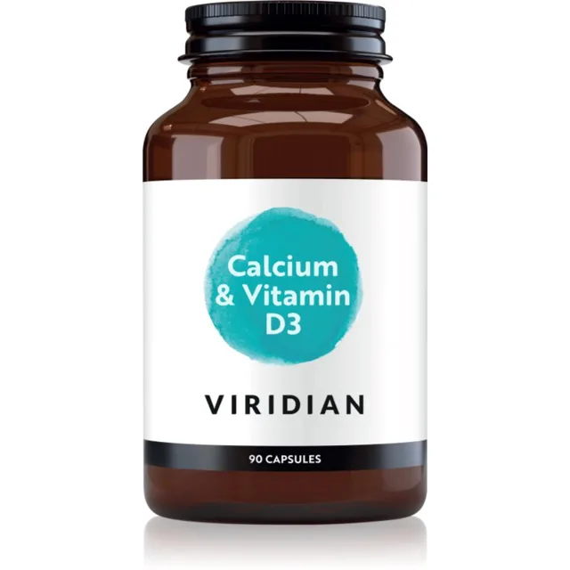 Viridian Nutrition Calcium & Vitamin D3 kapsle pro normální funkci imunitního systému, stav kostí, zubů a činnost svalů 90 cps