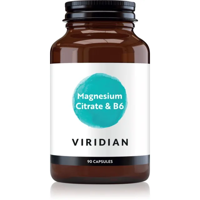 Viridian Nutrition Magnesium Citrate & B6 vegetariánské kapsle pro podporu zdraví kostí a zubů 90 cps