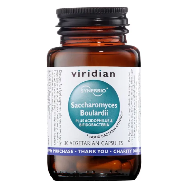 Viridian Saccharomyces Boulardii, 30 kapslí (cestovní probiotika)