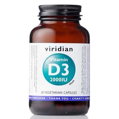 Viridian Vitamin D3 2000 IU, 60 kapslí