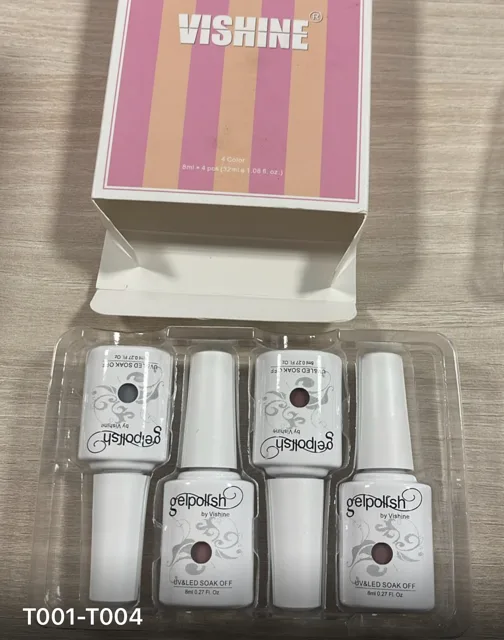 Vishine 8ml 4ks gel lak na nehty T001 - T004
