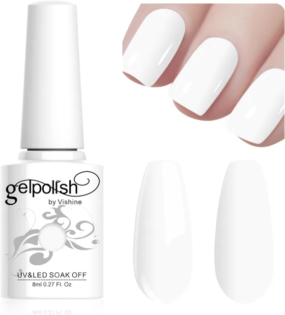 Vishine Vishine, Gel lak na nehty, odstín L046 Francouzská bílá, 8 ml