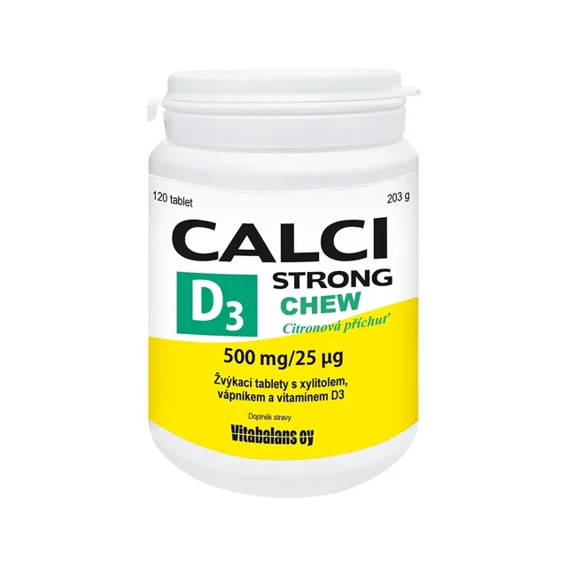 Vitabalans Calci Strong + D3 Chew 120 žvýkacích tablet