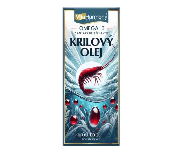 VitaHarmony Krilový olej 1200 mg Omega 3 60 tobolek