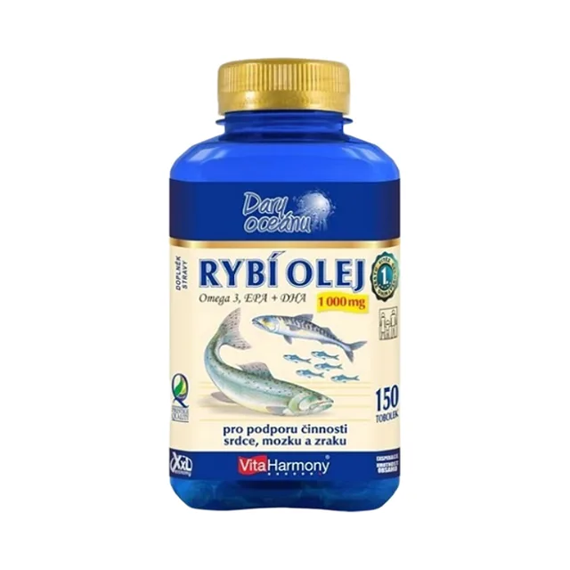 VITAHARMONY Rybí olej Omega 3 1000 mg 150 tobolek