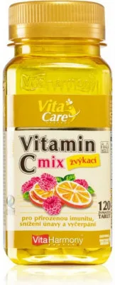 VitaHarmony Vitamín C 100 mg MIX Pomeranč malina 120 tablet