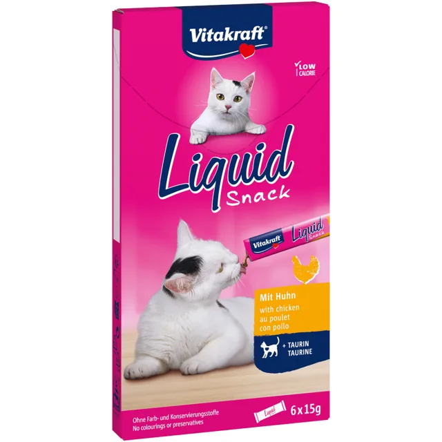 Vitakraft Cat Liquid-snack s kuřetem + taurin - Výhodné balení 24 x 15 g