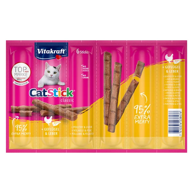 Vitakraft Cat Stick Classic - drůbeží a játra (12 x 6 g)