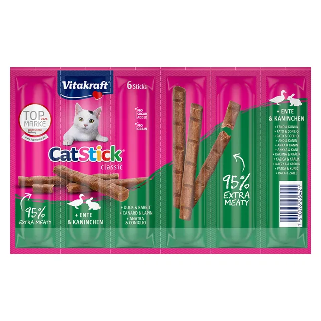 Vitakraft Cat Stick Classic - kachna a králík (12 x 6 g)