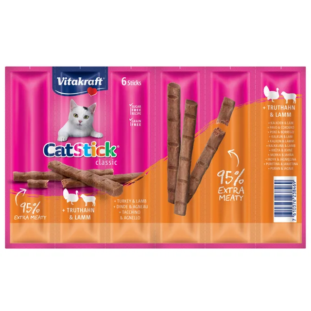 Vitakraft Cat Stick Classic - kachna a králík (24 x 6 g)