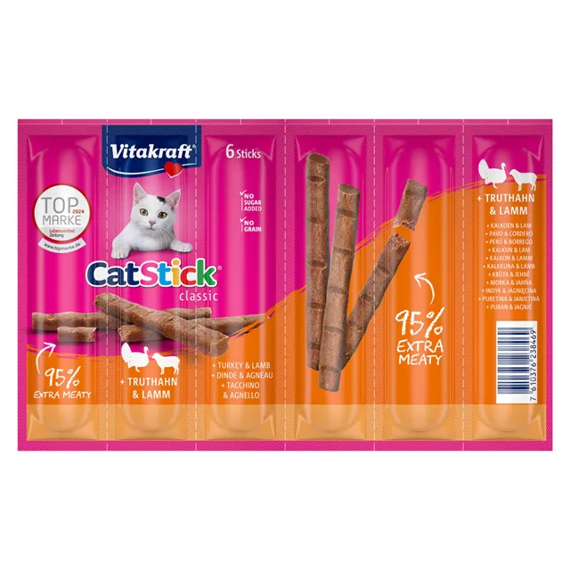 Vitakraft Cat Stick Classic - krůtí a jehněčí (6 x 6 g)