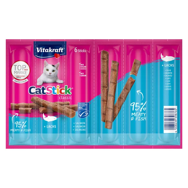 Vitakraft Cat Stick Classic - losos a pstruh (6 x 6 g)