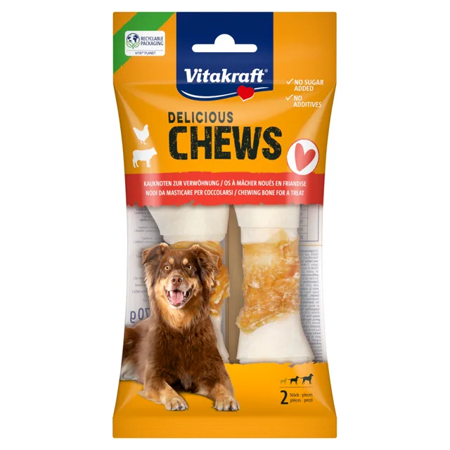 Vitakraft Delicious Chews žvýkací uzel M - s kuřecím (2 kusy, 70 g)