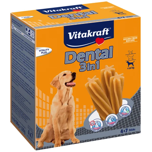Vitakraft Dental 3in1 medium Multipack - 4 x 180 g