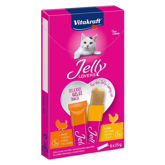 Vitakraft Jelly Lovers kuřecí a krůtí  - 48 x 15 g