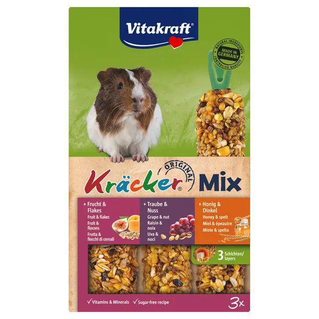 Vitakraft krekry Trio-Mix pro morčata - 1 x 3 mix (med, ovoce, ořechy)
