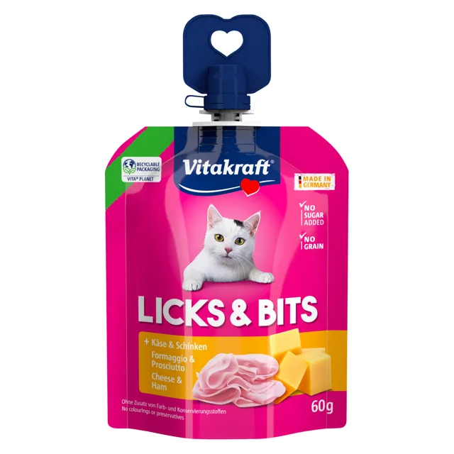 Vitakraft Licks & Bits 32 x 60 g výhodné balení - kýr a šunka