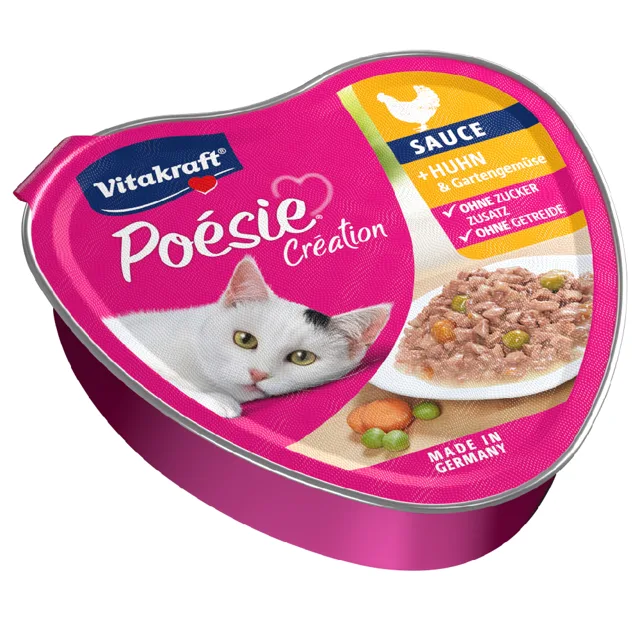 Vitakraft Poésie Création 15 x 85 g - kuřecí a zelenina v omáčce