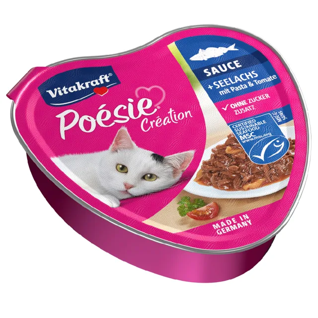 Vitakraft Poésie Création 15 x 85 g - treska s těstovinami