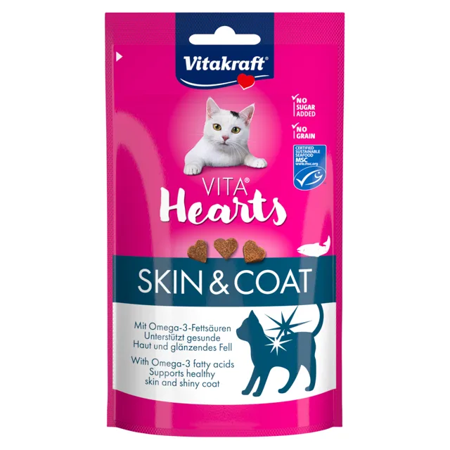 Vitakraft Vita Hearts Skin & Coat - losos (40 g)