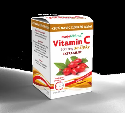 Vitamín C 500 mg se šípky tbl.100+20 Moje lékárna