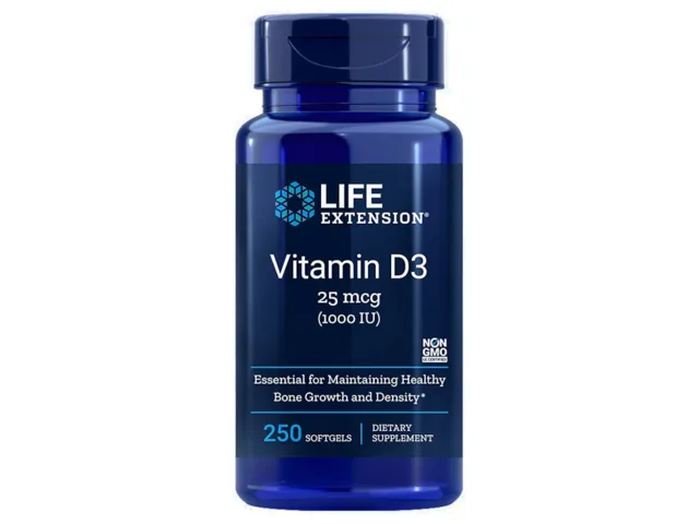 Vitamín D3 1000 IU, 250 kapslí