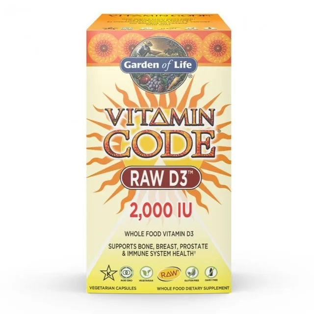 Vitamín D3 RAW 2000 IU, 60 kapslí