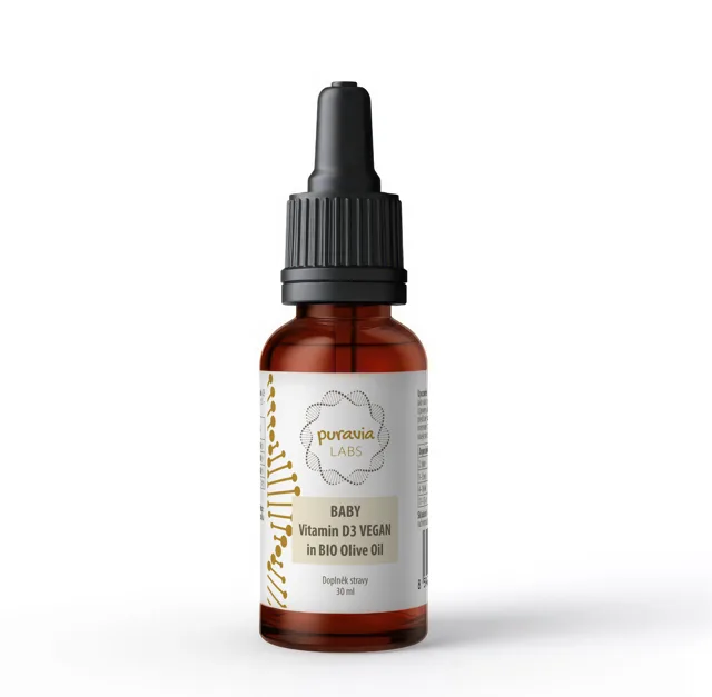 Vitamín D3 VEGAN pro děti v bio olivovém oleji, 30 ml