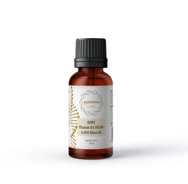 Vitamín D3 VEGAN pro děti v bio olivovém oleji, 30 ml